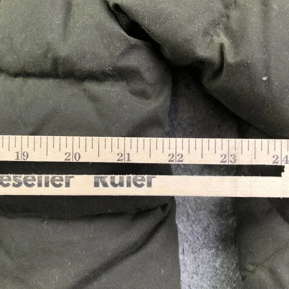 L.L. Bean Jacket Mens Large Green Quilted Canvas Down Insulated Full Zip Outdoor - Picture 8 of 9